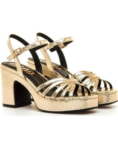 SANDALIAS MTNG 56646 TACÓN ANCHO DORADO GOLD