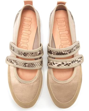 ZAPATILLAS MTNG 56339 MUJER DOBLE TIRA BEIGE BEIGE