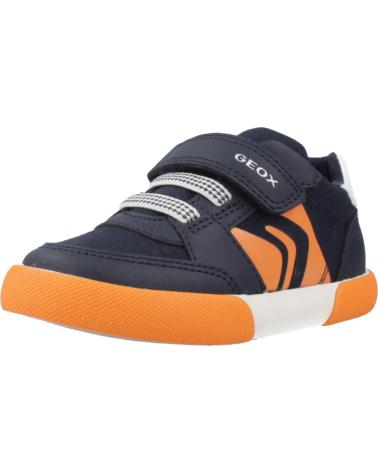 ZAPATILLAS GEOX B GISLI BOY CIERRE VELCRO AZUL MARINO Y NARANJA C0659