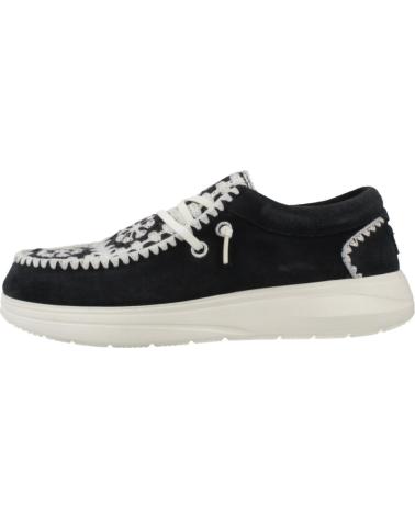 ZAPATILLAS CASUAL MUJER HEY DUDE WENDY SUEDE CROCHET NEGRO MULTICOR BLKMULTI