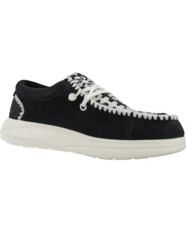 ZAPATILLAS CASUAL MUJER HEY DUDE WENDY SUEDE CROCHET NEGRO MULTICOR BLKMULTI