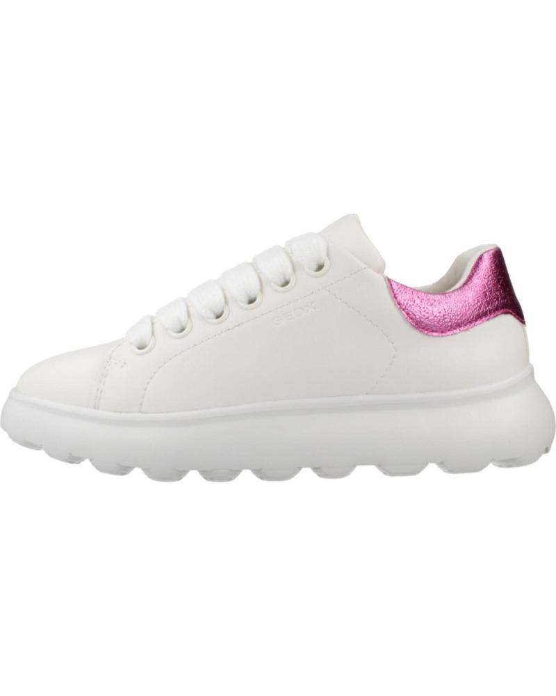 ZAPATILLAS CASUAL GEOX J PUFFY POP GIRL BLANCAS CON DETALLE ROSA METALIZADO C0563