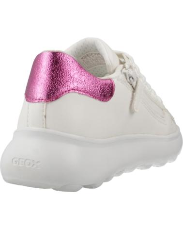 ZAPATILLAS CASUAL GEOX J PUFFY POP GIRL BLANCAS CON DETALLE ROSA METALIZADO C0563