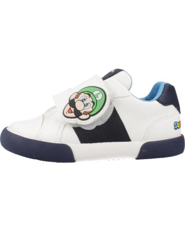 GEOX ZAPATILLAS CASUAL GISLI BOY NIÑO CIERRE VELCRO MARIO BLANCO C0899