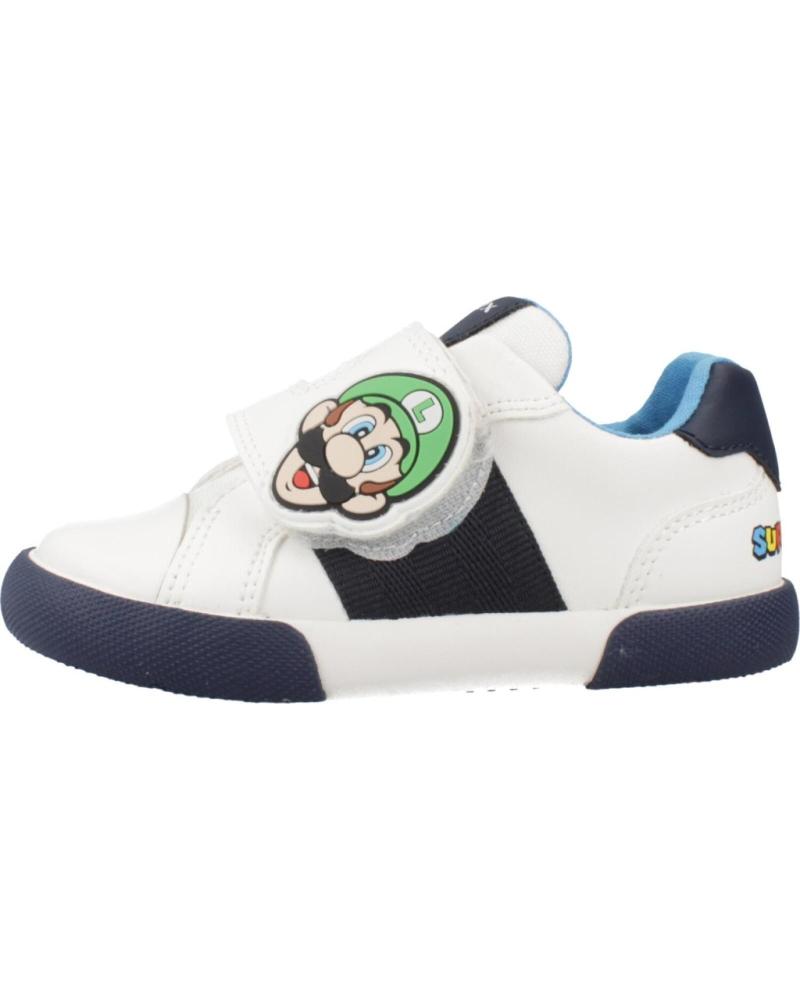 GEOX ZAPATILLAS CASUAL GISLI BOY NIÑO CIERRE VELCRO MARIO BLANCO C0899