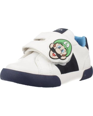 GEOX ZAPATILLAS CASUAL GISLI BOY NIÑO CIERRE VELCRO MARIO BLANCO C0899