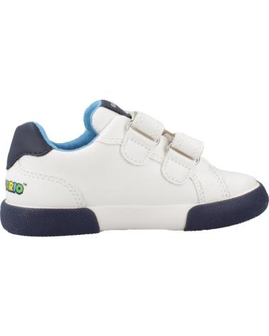 GEOX ZAPATILLAS CASUAL GISLI BOY NIÑO CIERRE VELCRO MARIO BLANCO C0899