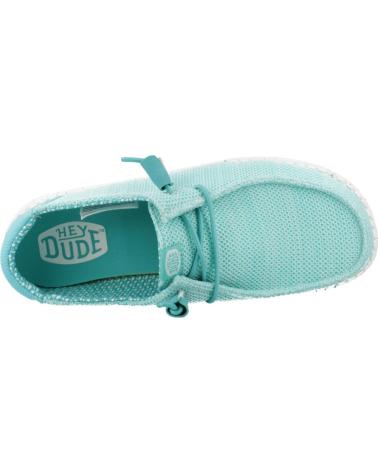 HEY DUDE ZAPATILLAS MUJER MODELO WENDY STRETCH MESH CERAMIC COLOR AZU BLUE