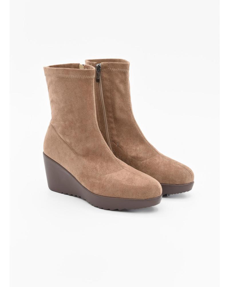 BOTA MUJER PURAPIEL BRO3 CUÑA TAUPE TAUPE