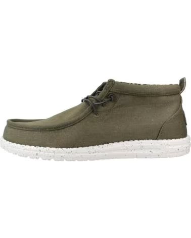 HEY DUDE WALLY MID CANVAS SNEAKERS CASUAL UOMO VERDE OLIVA OLIVE