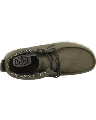 HEY DUDE WALLY MID CANVAS SNEAKERS CASUAL UOMO VERDE OLIVA OLIVE