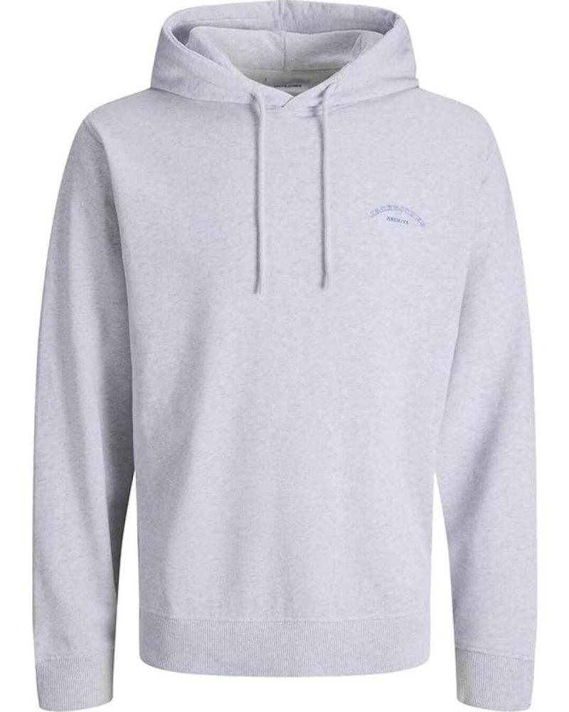 SUDADERA JACK & JONES COLLEGE LOGO SWEAT HOOD HOMBRE BLANCA BLANCO