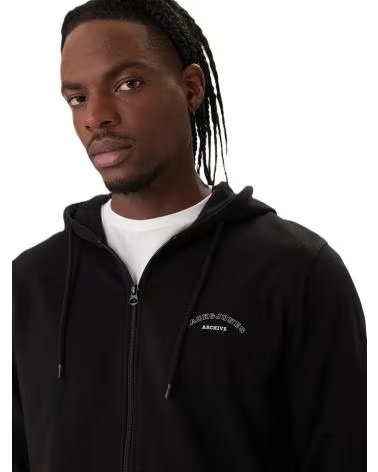 FELPA CON ZIP E LOGO JACK & JONES DA UOMO - NERA NEGRO