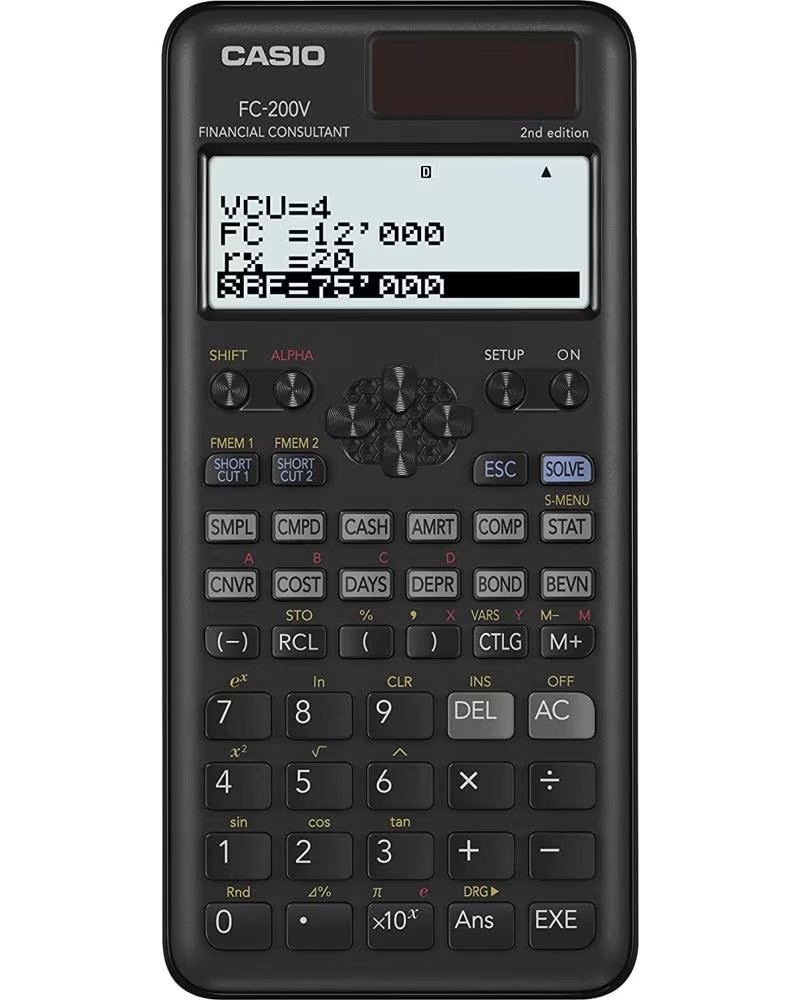 CALCOLATRICE SCIENTIFICA CASIO FC-200V-2-W-ET