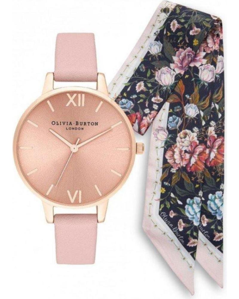 RELOJ OLIVIA BURTON OB16GSET23 FLORAL ROSA CON PAÑUELO ROSA