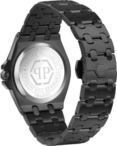 PHILIPP PLEIN SECHSECKIGE UHR PWJAA1423 SCHWARZ BLAUES ZIFFERBLATT BUNTER LÜNETTE NEGRO