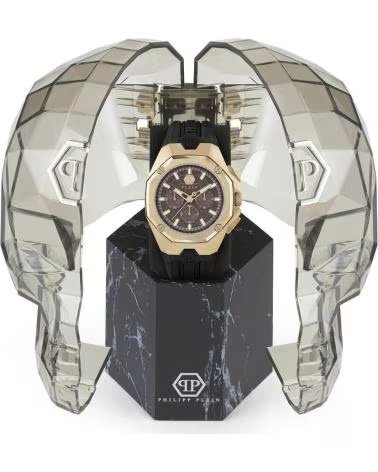 Início-PHILIPP-PLEIN-RELÓGIO PHILIPP PLEIN PWTBA0423 CRONÓGRAFO TOM DOURADO E PRETO-NEGRO
