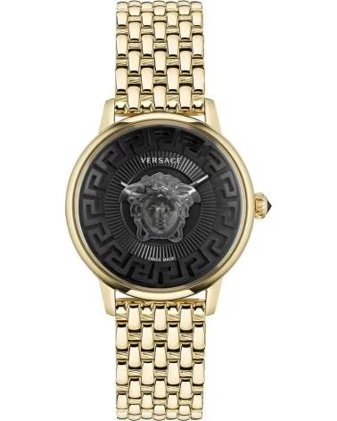 RELÓGIO VERSACE VE6F00523 DOURADO COM MOSTRADOR PRETO DORADO