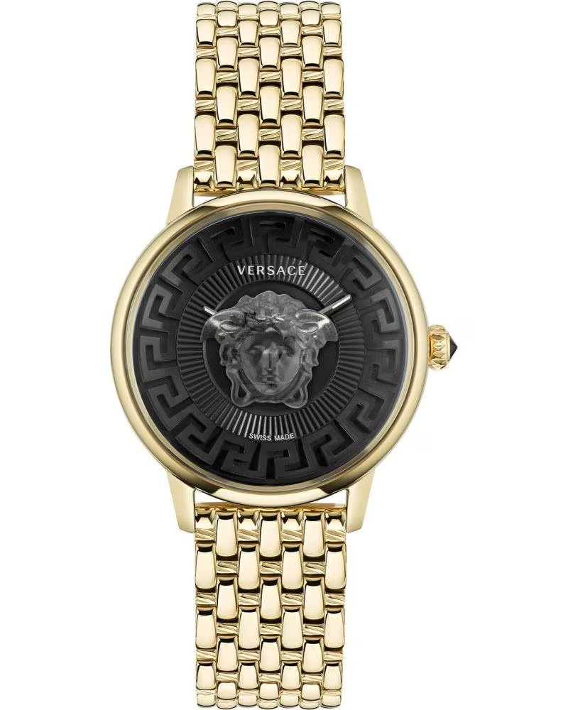 RELÓGIO VERSACE VE6F00523 DOURADO COM MOSTRADOR PRETO DORADO