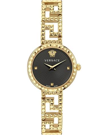RELOJ VERSACE GRECA GODDESS 3H MUJER Ø 28MM DORADO ESFERA NEGRA DORADO