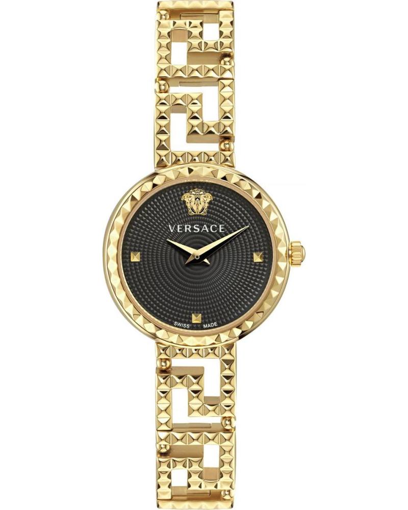RELOJ VERSACE GRECA GODDESS 3H MUJER Ø 28MM DORADO ESFERA NEGRA DORADO