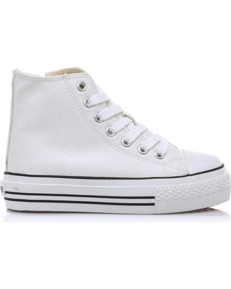BASKETS HAUTES MTNG 81194, STYLE URBAIN EN TOILE BLANCHE BLANCO