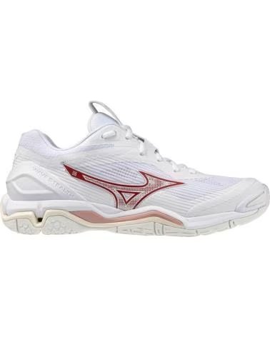 MIZUNO WAVE STEALTH 6 ZAPATILLA BALONMANO VOLEIBOL BÁDMINTON BLANCO-ROJOAS BLANCO-R