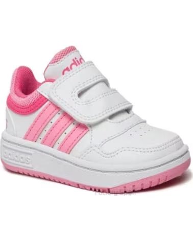 SCARPE DA GINNASTICA BEBÈ ADIDAS HOOPS 30 CF I CON VELCRO IG3719 BLANCO-ROSA