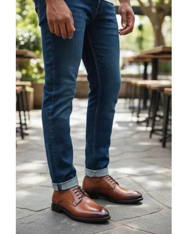 SAPATOS SOCIAIS MASCULINOS DE COURO TIMBOS MODELO 132475 MARROM MARRóN