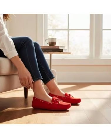 MOCASSINS NÁUTICOS TIMBOS 132434 MULHER VERMELHO ROJO