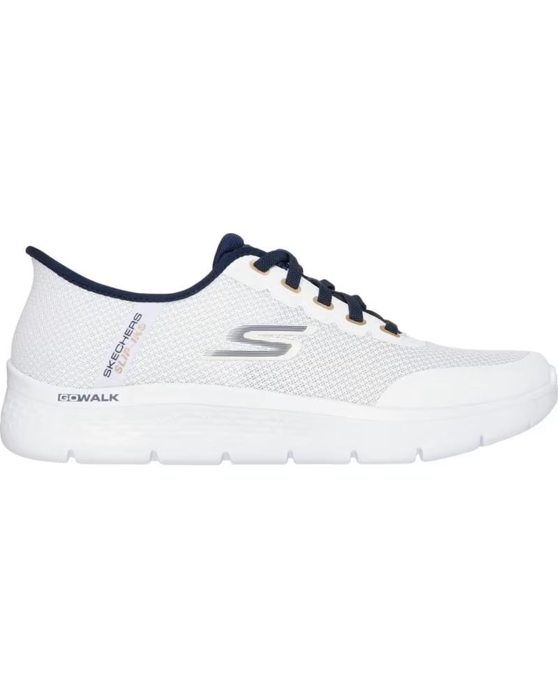 SKECHERS SLIP-INS GO WALK FLEX - NETRO TÊNIS CASUAL MASCULINO BRANCO BLANCO