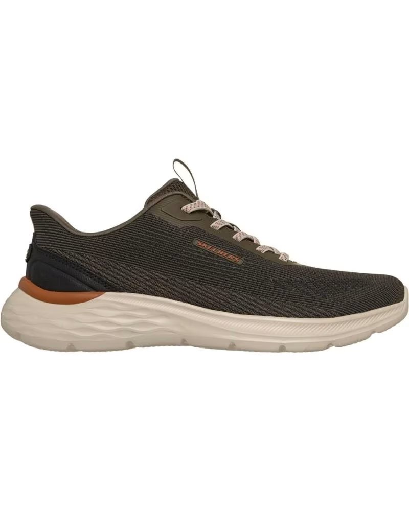 SKECHERS GARNER - CASUAL SLIP-INS SNEAKERS FOR MEN KHAKI GREEN VERDE