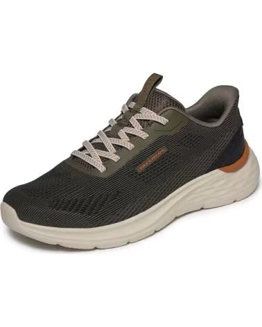SKECHERS GARNER - CASUAL SLIP-INS SNEAKERS FOR MEN KHAKI GREEN VERDE