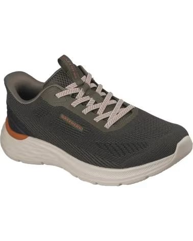 SKECHERS GARNER - CASUAL SLIP-INS SNEAKERS FOR MEN KHAKI GREEN VERDE