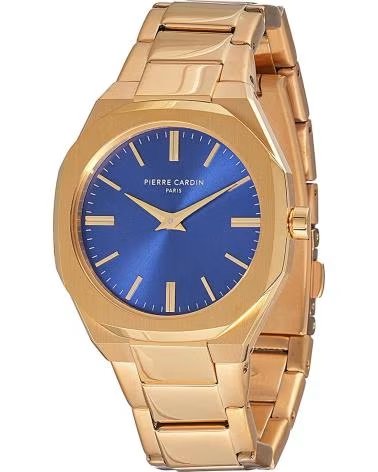 PIERRE CARDIN WATCH CF 1008 MG 2 GOLD BLUE DIAL DORADO