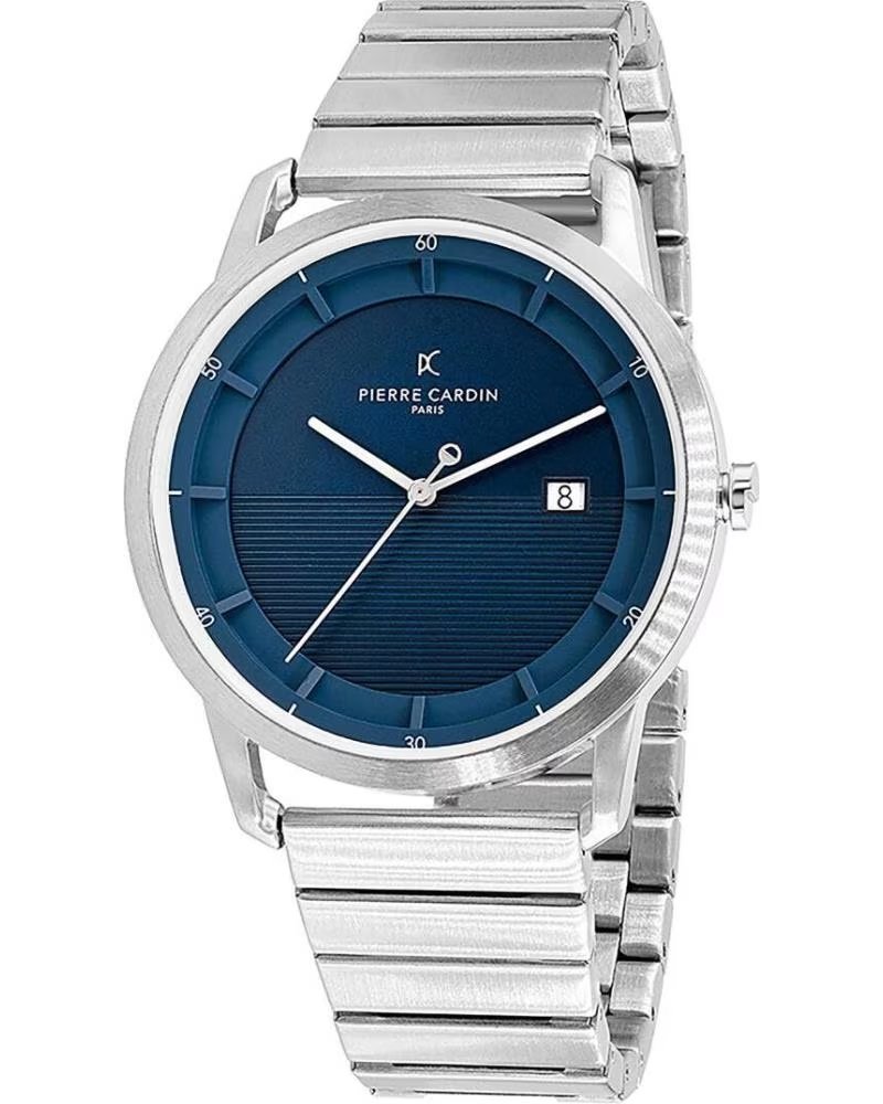PIERRE CARDIN CLC 6005 GRAU BLAUES ZIFFERBLATT UHR GRIS