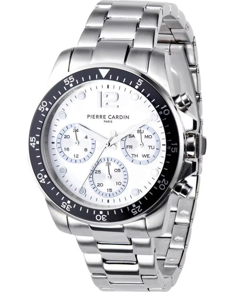 RELÓGIO PIERRE CARDIN CNI 0012 CRONÓGRAFO AÇO INOXIDÁVEL CINZA GRIS