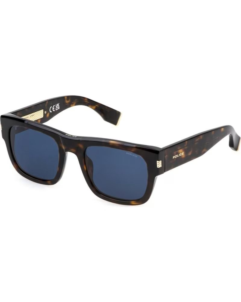 LUNETTES DE SOLEIL POLICE SPLP33-540722 CARRÉES ÉCAILLE LENTES BLEUES