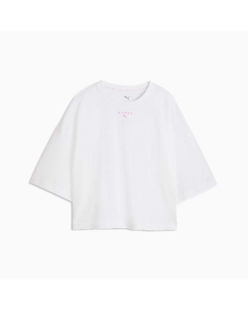 PUMA CAMISETA PUMA X HYROX CROPPED OVERSIZE BLANCA MUJER BLANCO
