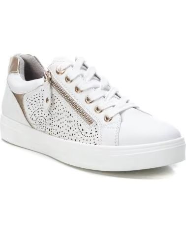 XTI TÊNIS FEMININO BRANCO COM ZÍPER LATERAL E DETALHES PERFURADOS REF: 1171582 BLANCO
