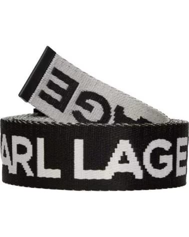 CINTURÓN KARL LAGERFELD LOGO NEGRO BLANCO BLANCO