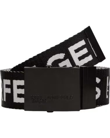CINTURÓN KARL LAGERFELD LOGO NEGRO BLANCO BLANCO