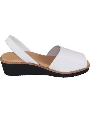 SEVILLAS MENORQUINA WEDGE SANDALS IN SUEDE LEATHER 978 WHITE BLANCO