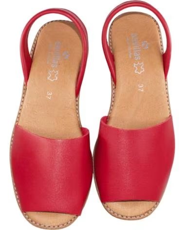SEVILLAS MENORQUINA CUNA PIEL SERRAJE 978 ROJO