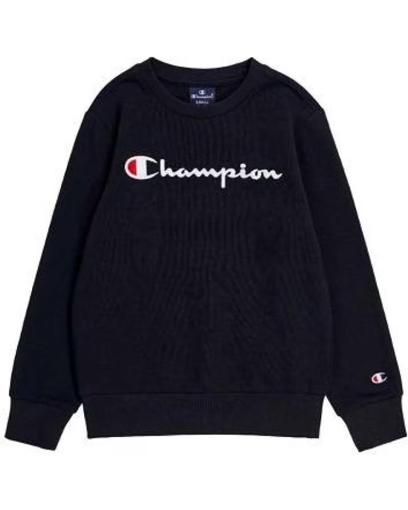 CHAMPION CHAMPION AMERICAN BIG LOGO CREWNECK SWEATSHIRT BLACK NEGRO