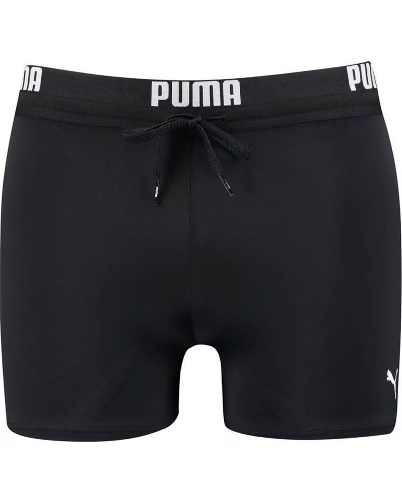 BAÑADOR PUMA CON LOGO EN CINTURA ELÁSTICA NEGRO