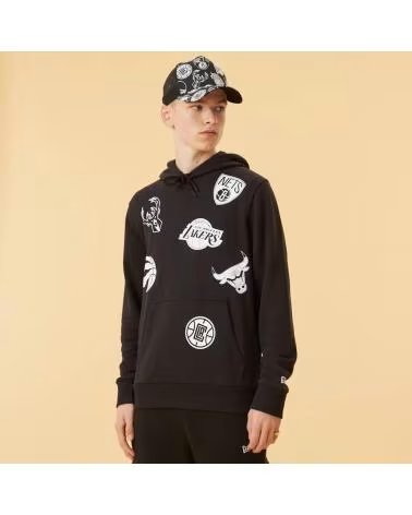 NEW ERA MOLETOM NBA MUTI TEAM LOGO PRETO DA NEW ERA NEGRO