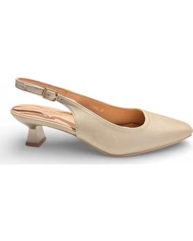 TIMBOS SAPATOS TIMBOS SALTO SLINGBACK FEMININO COR OURO AMARILLO