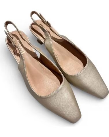 TIMBOS SAPATOS TIMBOS SALTO SLINGBACK FEMININO COR OURO AMARILLO