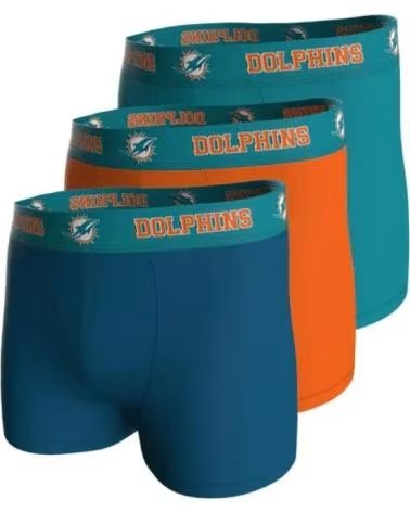 JORDAN 3-PACK JORDAN MIAMI DOLPHINS NFL BOXER BRIEFS - STRETCH COTTON 1